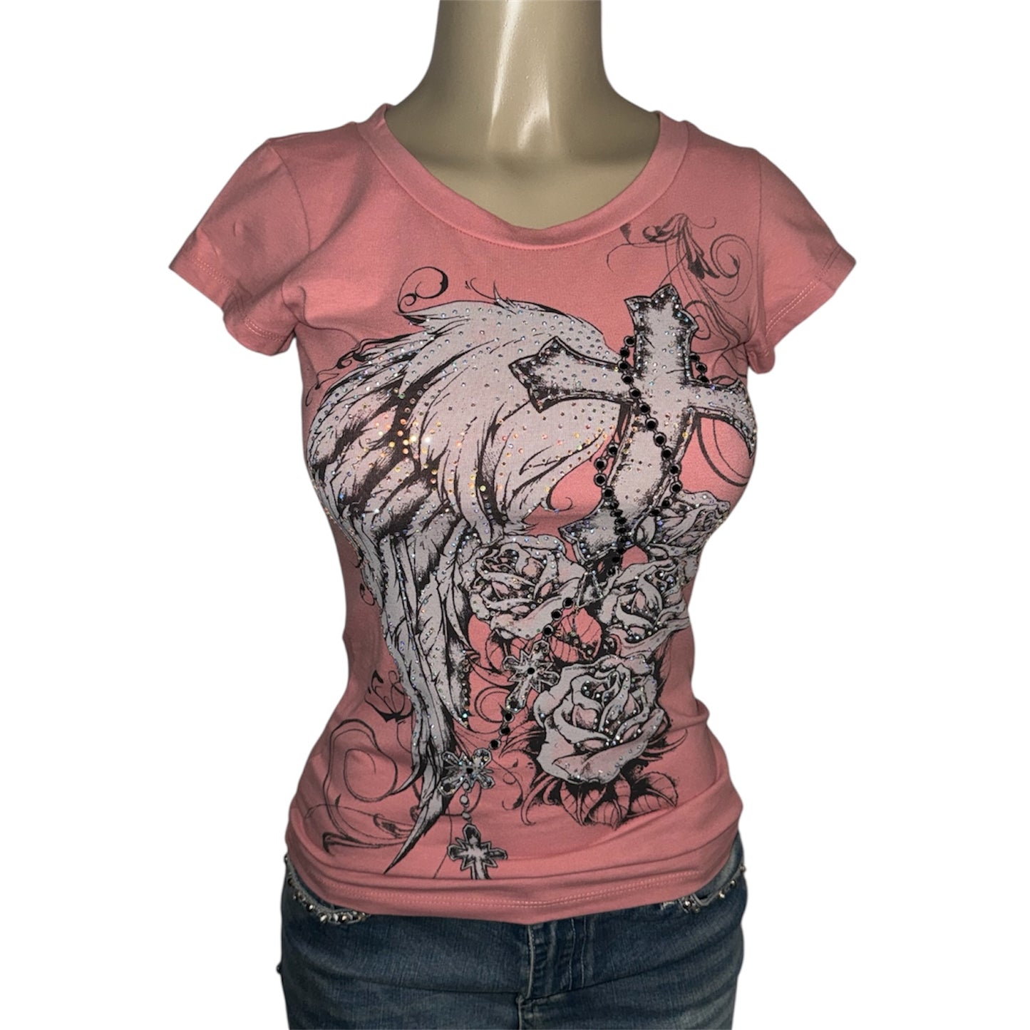 Sylvia Rhinestone T-Shirt Pink