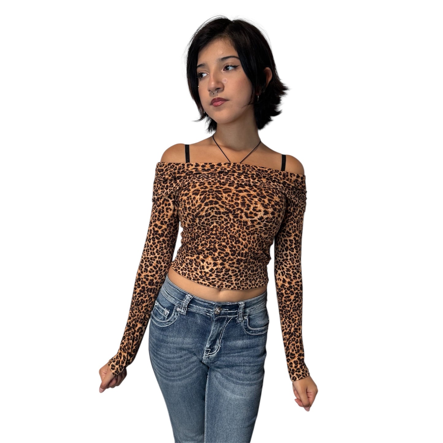 Leopard Off the Shoulder Top