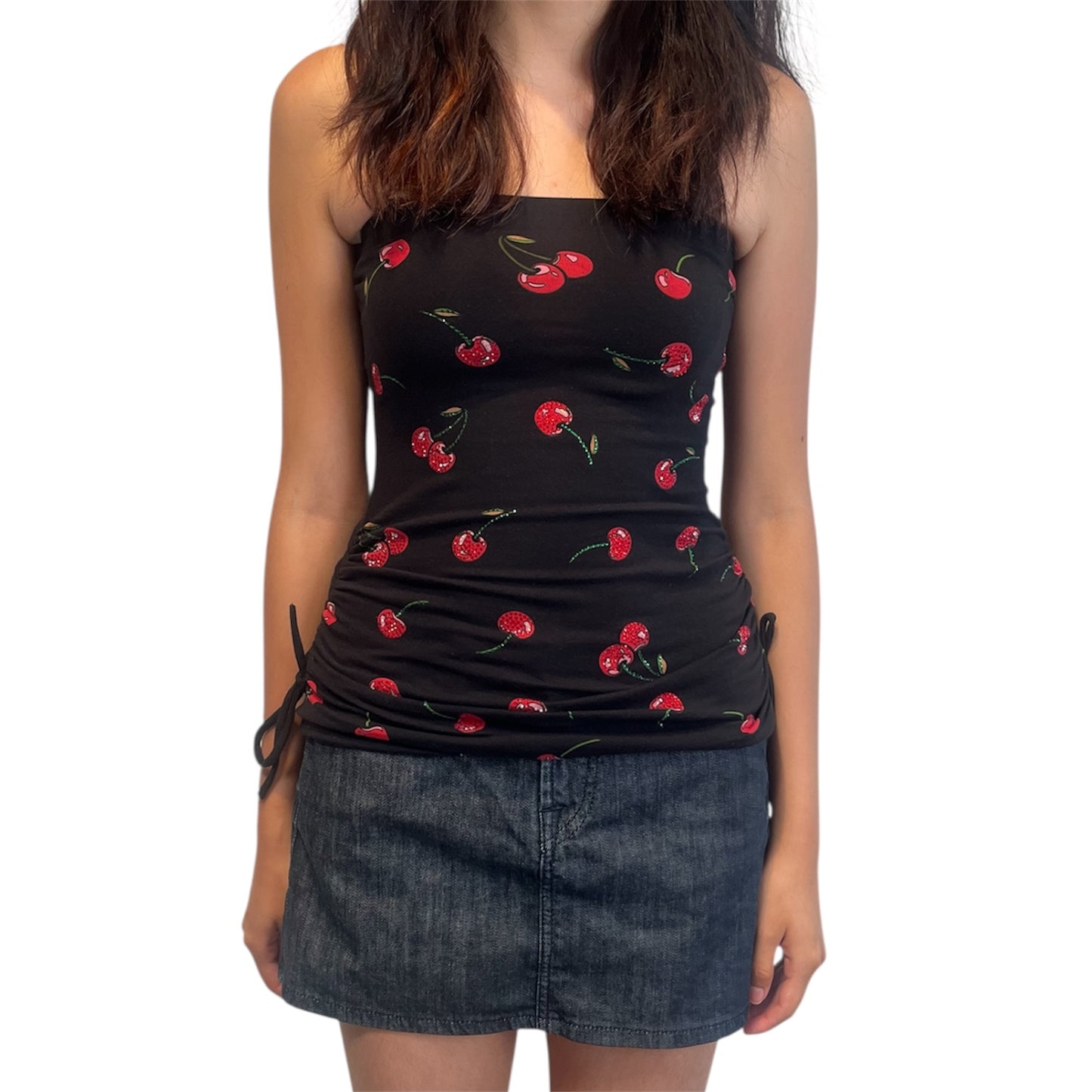 Cherry Rhinestone Tube Top