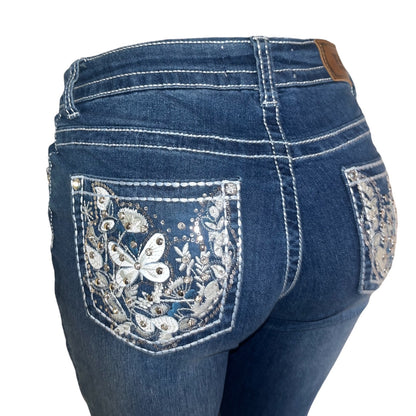 Butterfly Bliss Rhinestone Bootcut Jeans