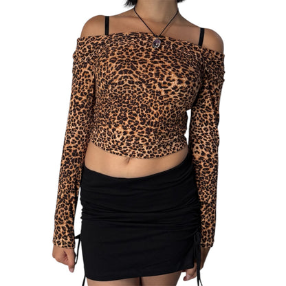 Leopard Off the Shoulder Top