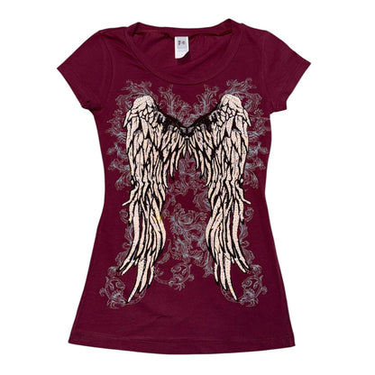 Angel Wings Short Sleeve Burgundy