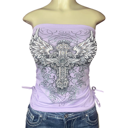 Heaven Rhinestone Tube Top Lilac