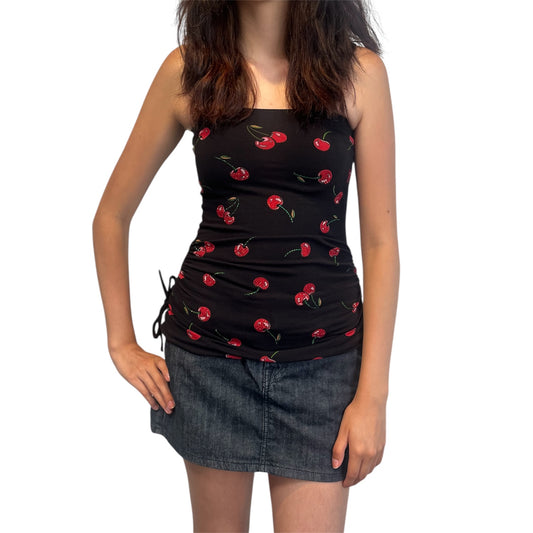 Cherry Rhinestone Tube Top