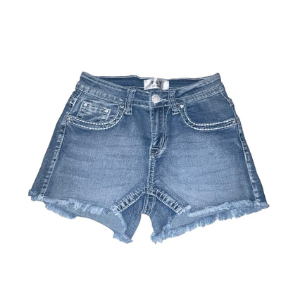 Cross Rhinestone Denim Shorts