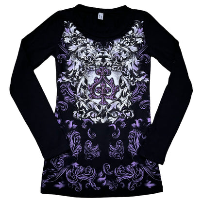 Aurora Rhinestone Long Sleeve Purple