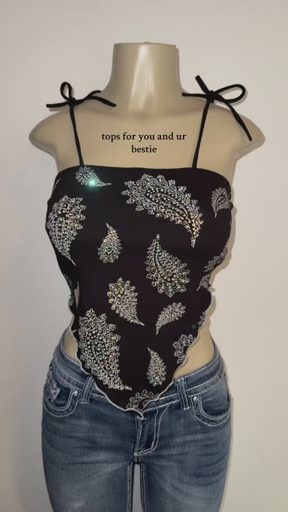 Paisley Rhinestone Tank Top